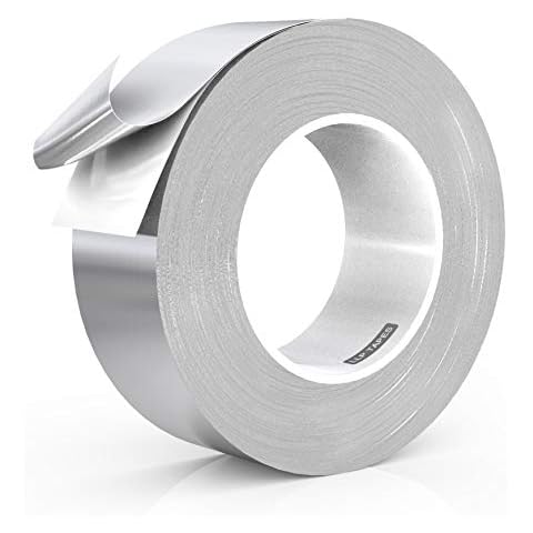 LLPT Aluminum Foil Tape 50MM*50M*0.1MM High Temp Heavy Duty Adhesive HVAC Sealing Hot Cold Air Duct Tape for Pipe Metal (A2155) Cover