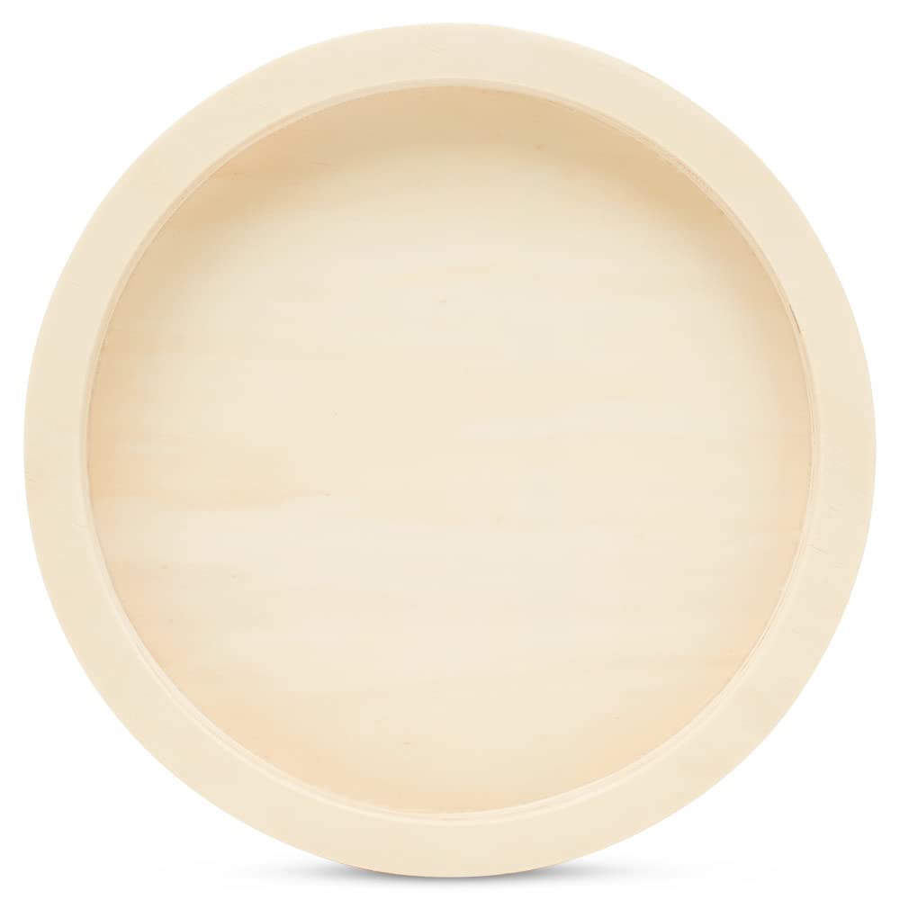 Circle Wood Panel 12-1/8 inch Diameter, Pack of 1 Round Canvas Boards, Unfinished Wooden Trays for Crafts & Painting, by Woodpeckers