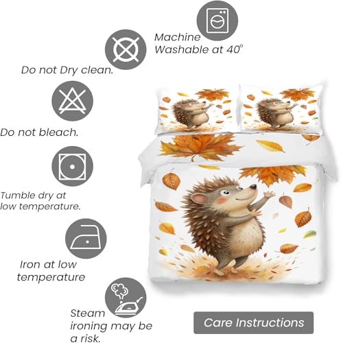 Parure de lit 200x200 de qualité supérieure en microfibre douce motif hérisson
