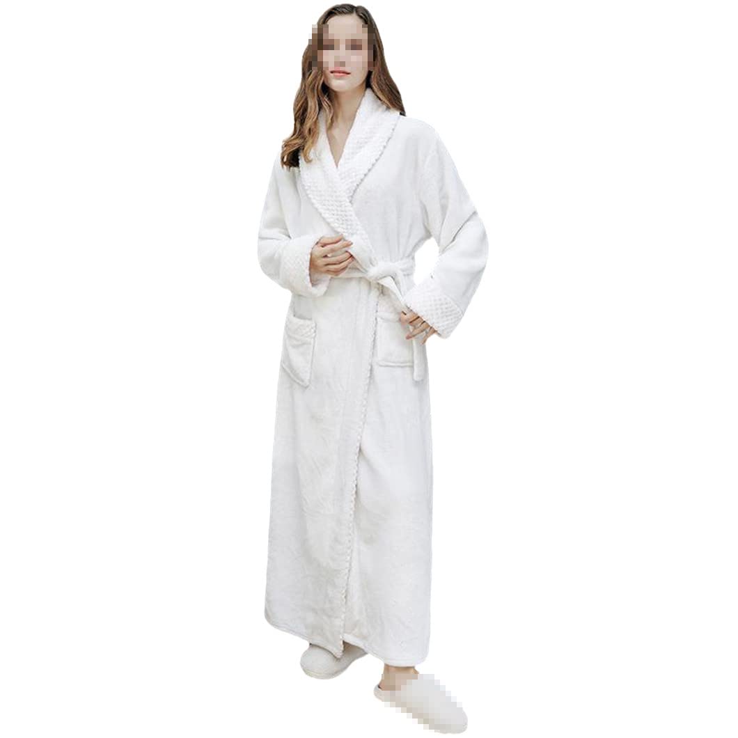 keusyoi Zimowa męska bielizna nocna pogrubiona flanelowa kimono szlafrok bielizna nocna damska na co dzień miękka koszula nocna z polaru szlafrok domowy