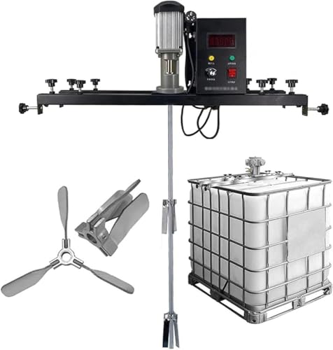 980W Heavy-Duty Electric Paint Mixer - 400mm Foldable Impeller, 720-1200mm Adjustable Stainless Steel Stirring Rod, Compatible for Paint, Coating, Glue & Cement