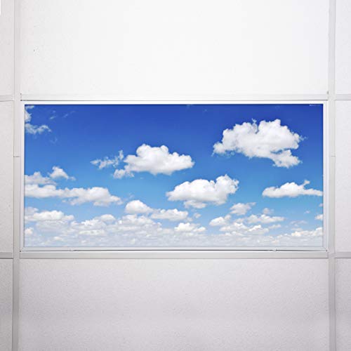 Octo Lights Fluorescent Light Covers For Ceiling Lights Classroom 2X4 (22.38In X 46.5In) Improve Focus, Eliminate Headaches, Provide Florescent Light Relief - Cloud 011 #TOP6