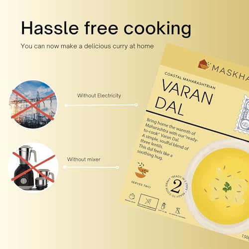 Image of Maskhari Ready To Eat Varan Daal, Pure vegetarian, Heat & Eat 150g | Ready to Eat Indian Food In Minutes, No Preservatives or Artificial Color | Instant Healthy Meal for Travel & Busy Life Style