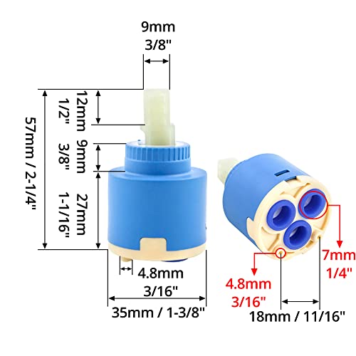 Miniatura 4 de Qwork Cartucho Para Grifo De 35 Mm Para Grifo De Cocina, Válvula De Grifo Monomando