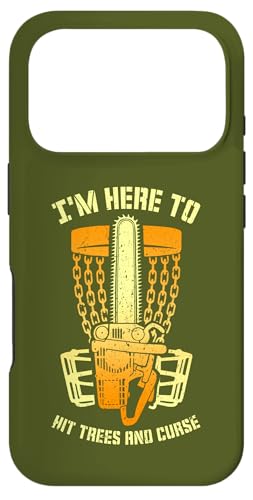 I'm Here To Hit Trees And Curse Disc Golf �ʔ����`�F�[���\�[ �X�}�z�P�[�X iPhone 17 Pro �p