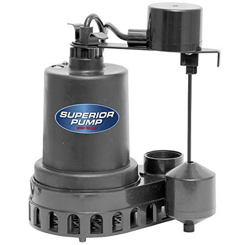 Superior Pump 92372 1/3 HP Thermoplastic Submersible Sump Pump with Vertical Float Switch #1