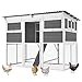 AECOJOY 83'' Extra Large Chicken Coop with Run, Wood Chicken House with 6 Nesting Boxes & Roost Bar for 6-10 Chickens, Outdoor Hen Fence Poultry Pet Cage for Backyard