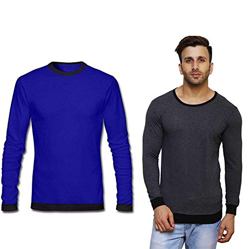 Diwazzo Solid Men's Round Neck Plain Regular Fit Cotton T-Shirt (Pack of 2)