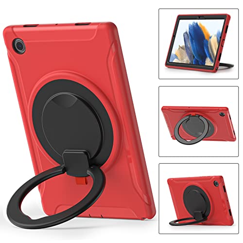 Coque robuste rouge Samsung Tab A8 avec support pivotant 360 - 2