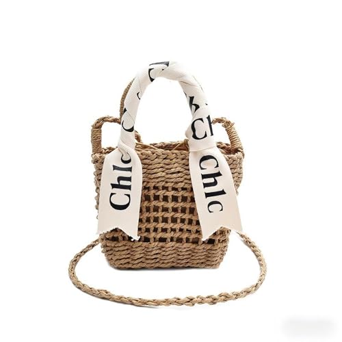 Image of Eiyye Straw Purse Top Tote Shoulder Bag Girl Coin Purse Crossbody Vacation Drawstring Opening