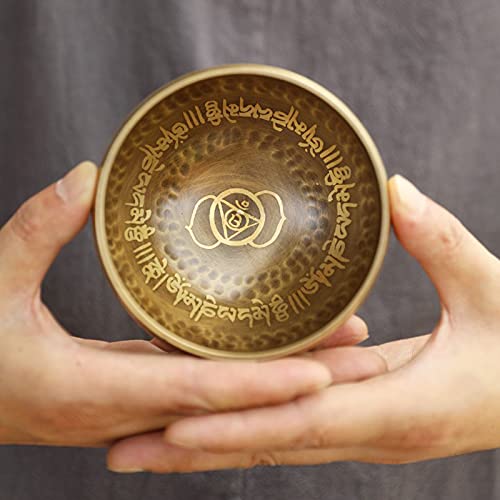 Set Tibetische Klangschalen- Buddhas Augen Meditationsschale Handgefertigt in Nepal Meditationsschale, für Meditation, Yoga, Achtsamkeit, authentisch Meditationsklangschale, Meditations-Chakra-Heilen - Image 5