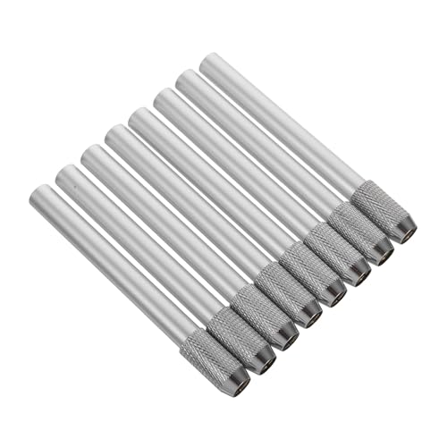 Healeved Extensor de Lápiz de Acero Inoxidable Plateado Paquete de 8 Unidades Herramienta Extensible para Lápices de Dibujo y Arte Suministros para Oficina y Uso Escolar