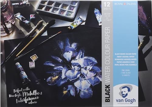 Papier aquarelle Van Gogh noir A3 : peignez sans gondoler sur fond sombre