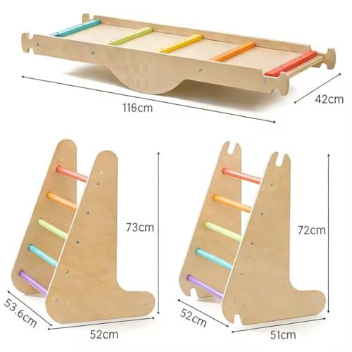 Image of Pikler Triangle Set for Kids 3-6 Yrs, Montessori Learning Toy with Arch, Ramp&Climbing Triangle, Transformable Climbing Toy, Indoor Playground for Baby, Modern Indoor Slide & Climber Ramp