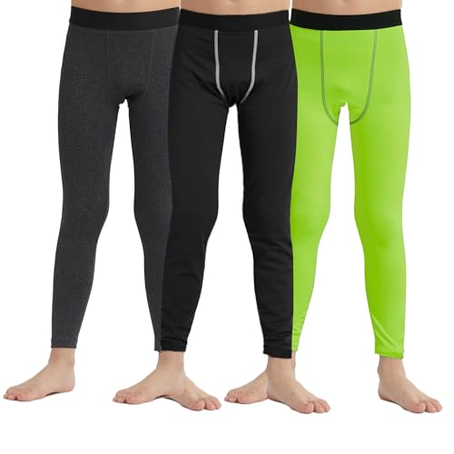 Youth Boys Football Compression Pants Sports Running Stretch Baseball Leggings Athletic Tights Baselayer for Kids