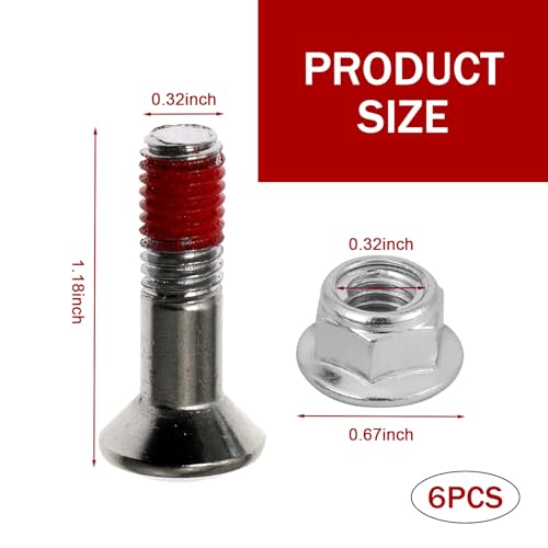 Image of 6 PCS Sprocket Bolt and Nut Kit, Motorcycle Chain Bolt, Compatible with Dirt Bike Yamaha Cruisym 125, Kymco Xciting 250 (Silver)