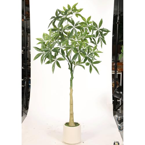 FEELEAD フェイクグリーン 人工観葉植物 パキラ 多幸の木 高さ150cm 光触媒 植木 鉢植え 室内 観葉樹 造花 オフィス インテリアグリーン