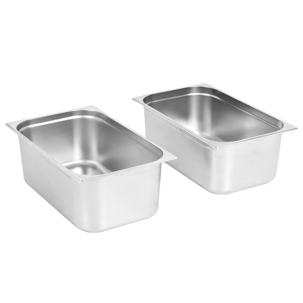 Genérico Bandejas Gastronorm 2 Unidades GN 1/1 200 mm Acero Inoxidable