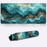 CHTXD Ondas de verdín Que fluyen Alfombrilla de ratón Alfombrilla de Escritorio Antideslizante para Juegos Alfombrilla de ratón y Teclado fácil de Limpiar 600 * 350 * 4mm