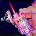 Windproof Butane Lighter, Colorful Flash, Transparent Body, Adjustable Flame, Circular Inflation, Desktop Decoration, Gift(Pink)