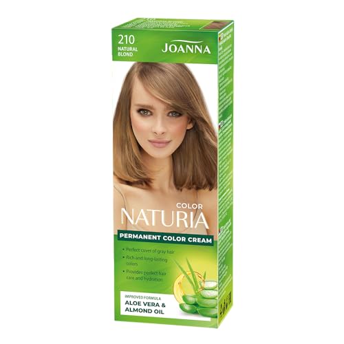 Naturia Permanent Haarfärbe-Creme - All das Gute aus Milchproteinen & Pfirsichextrakt - Haarfarbe in Premium-Qualität - Natürlicher Look - Lange Haltende Haarfarbe – Natural Blond - 100g