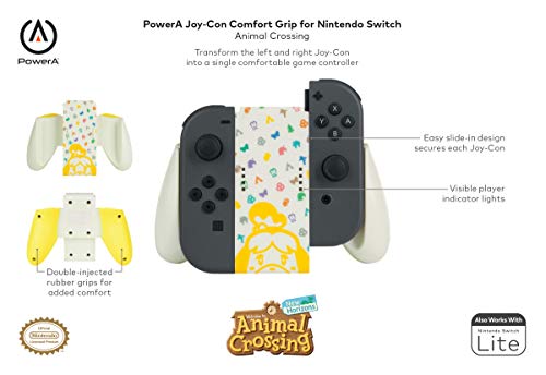 PowerA Joy-Con Comfort Grip for Nintendo Switch - Animal Crossing, Game Controller, Gamepad, Nintend