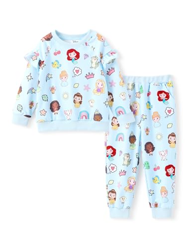 Image of Disney Frozen Toddler Girl Outfits Long Sleeve Shirt and Pocket Pant Clothing Sets Fall Casual Pullover Dailywear