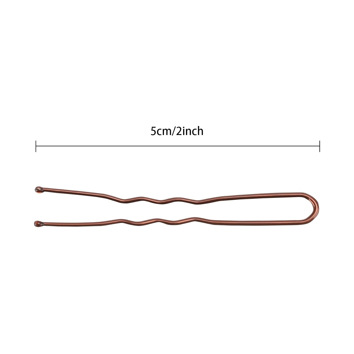 Tbestmax 300 Bun Hair Bobby Pins U Shaped Pin Hair Grips to Clip Ballet Hair Net for Women 5 CM/2 Inch Brown