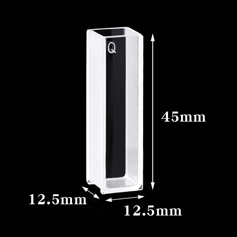 Lot de 2 cuvettes en quartz avec couvercle, longueur de trajet de 10 mm, JGS1, for spectrophotomètre de laboratoire