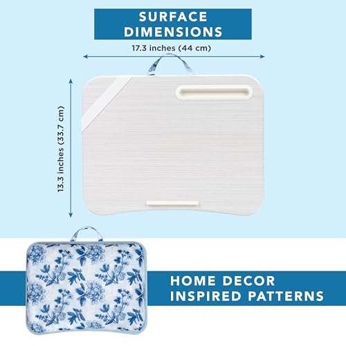 Image of LAPGEAR Designer Lap Desk - Blue Blossoms, 2-Pack with Storage Basket