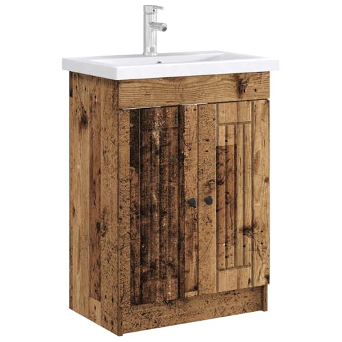 vidaXL Armoire sous évier de Salle de Bain Bois Ancien, Meuble de Salle de Bain Moderne, Rangement Pratique, Bois Ingénieré, Design Minimaliste et...