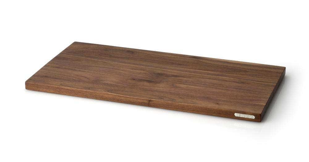 Continenta - Tabla de cortar de madera de nogal, 54 x 29 x 2,7 cm, acabado con aceite, tabla de cocina con soporte seguro, pies de goma antideslizantes, ahorro de espacio