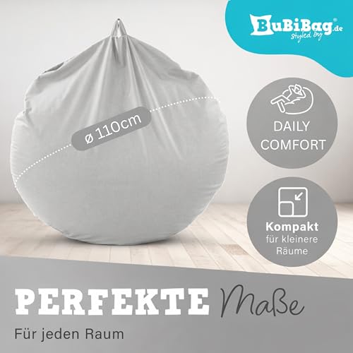 BuBiBag 2in1 Sitzsack L - XXL mit Füllung für Kinder & Erwachsene, Gaming Beanbag & Bodenkissen...
