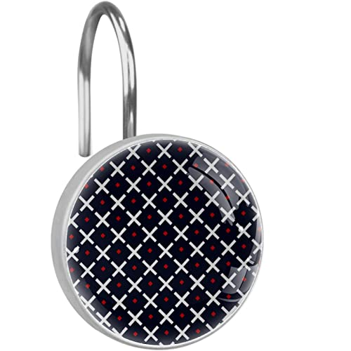 Crochets de rideau de douche lot 12 anneaux inox salle de bain