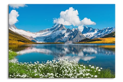 Paul Sinus Tableau mural 100 x 70 cm - Paysage de montagne majestueux, calme, réflexion alpine
