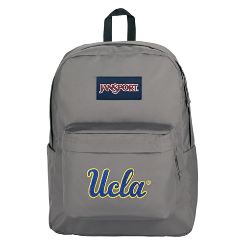 Image of JanSport NCAA Officially Licensed Backpack, UCLA Bruins, Superbreak Plus with Padded 15'' Laptop Sleeve, Spacious Computer Bag for Men & Women, Durable Daypack with Bottle Pocket, Graphite Grey
