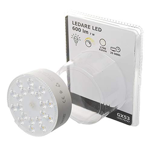 Ikea Ledare 103.650.99 Ampoule LED GX53 à intensité réglable Blanc chaud 600 lm