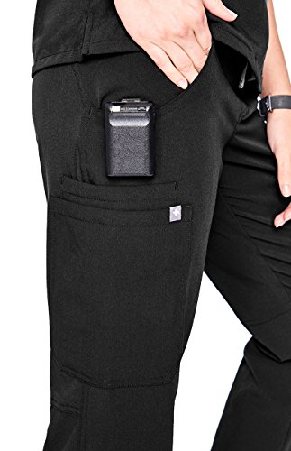 Figs Kade Cargo Scrub Pants For Women - Black, S #TOP4