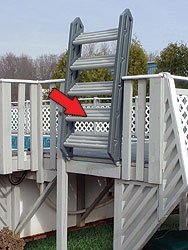 Fanta-Sea Swing-Up Ladder Steps for use Pools-Brown