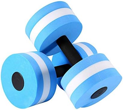 High-Density EVA-Foam Dumbbell,Aquatic Exercise Dumbells – Set of 2 – for Water Aerobics,Aqua Therapy, Pool Fitness, Water Exercise (Blue)