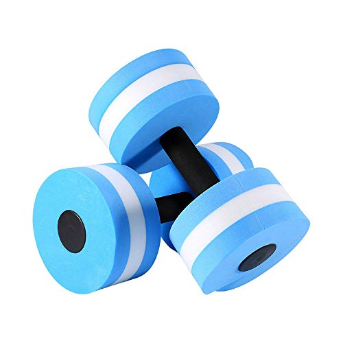 Mdtrade - High-Density EVA-Foam Dumbbell,Aquatic Exercise Dumbells - Set of 2 - for Water Aerobics,Aqua Therapy, Pool Fitness, Water Exercise (Blue)