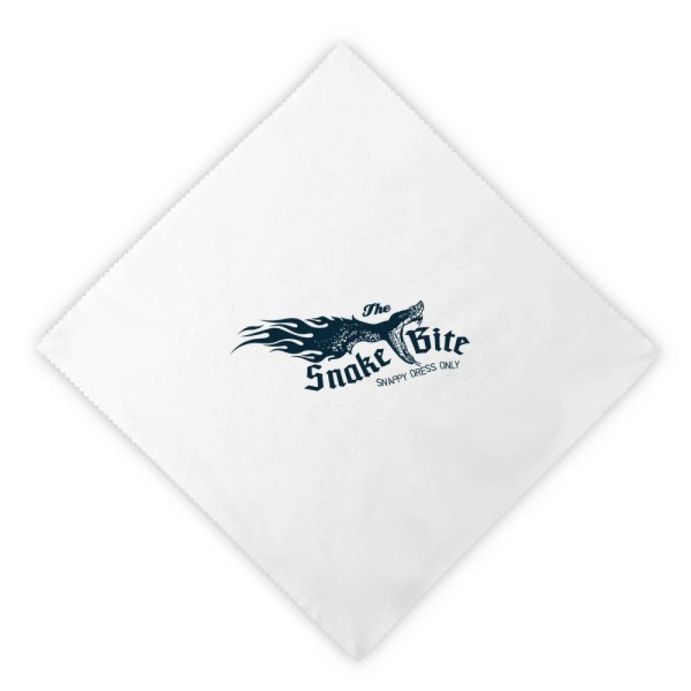 Servilletas para cena lavables en tela blanca con patrón de serpiente, pack de 2