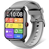 スマートウォッチ【2025年進化モデル＆SOS機能追加】1.9インチ大画面 Bluetooth5.3 通話機能付き iPhone対応 アンドロイド対応 活動量計 歩数計 腕時計 スポーツウォッチ 多種類運動モード 着信/メッセージ通知 音楽再生 200+文字盤切替 目覚まし時計 生活防水 長持ちバッテリー メンズ レディース 軽量 (グレー)