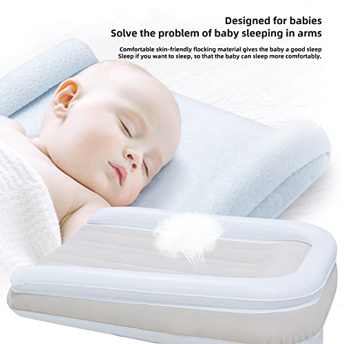 Fonkoufi Inflatable Toddler Travel Bed，Kids Travel Bed- Portable Baby Bed, Airplane Travel Essentials Kids，Toddler Air Mattress Suit For Economy Seats, Train, Car #TOP2