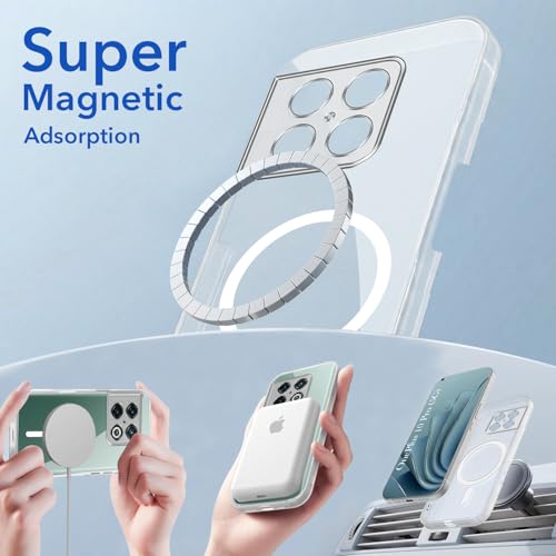 Image of Jkobi Lifetime Anti-Yellow MagSafe Compatible Clear Back Cover Case for OnePlus 10 Pro (Sleek Hard Crystal | Shockproof and Camera Protection)