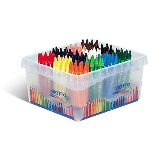 Crayons de cire super lavables GIOTTO Cera lot de 144 couleurs assorties pour enfants et ecoles