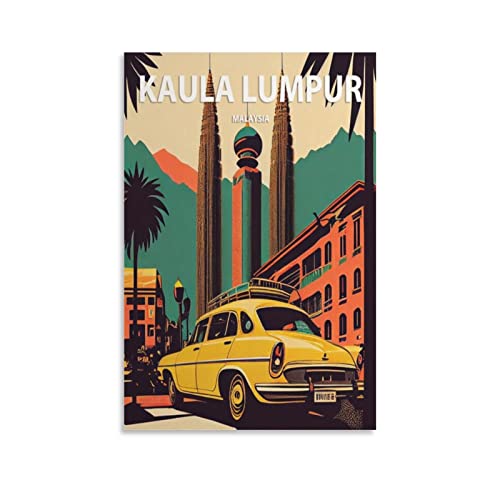 KTYWZ Plaques en métal vintage Kuala Lumpur, Malaisie, affiche murale rétro en métal, décoration de maison, club, jardin, 15 x 30 cm