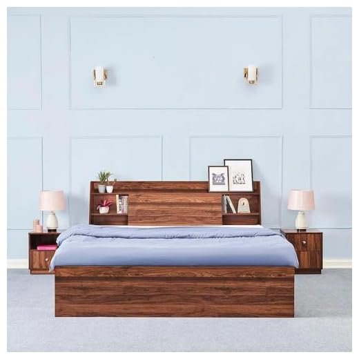 Wakefit Queen Size Leo Engineered Wood Platform Bed with Storage - (Matte Finish_Brown)