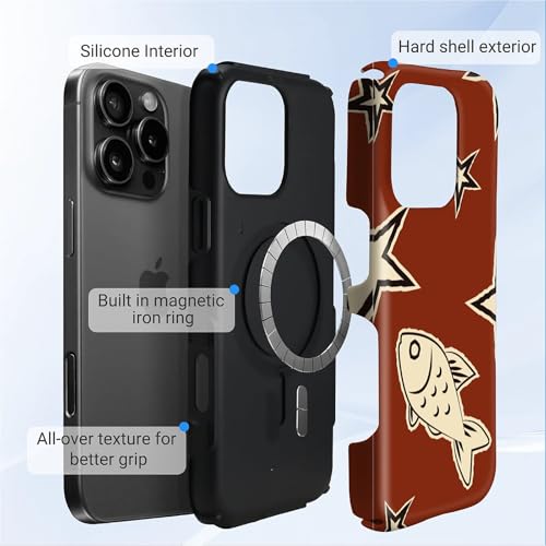 Coque pour iPhone 16 Pro compatible MagSafe antichoc silicone rigide poisson - 3