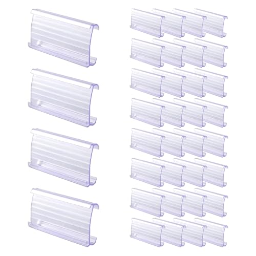 Anphly 38 Pieces of Transparent Plastic Label Clips, Handwritten Price Tags, Shelf Clips, Insertable Label Paper, This Product Does Not Include Paper Sheets, 3x1.38 Inches